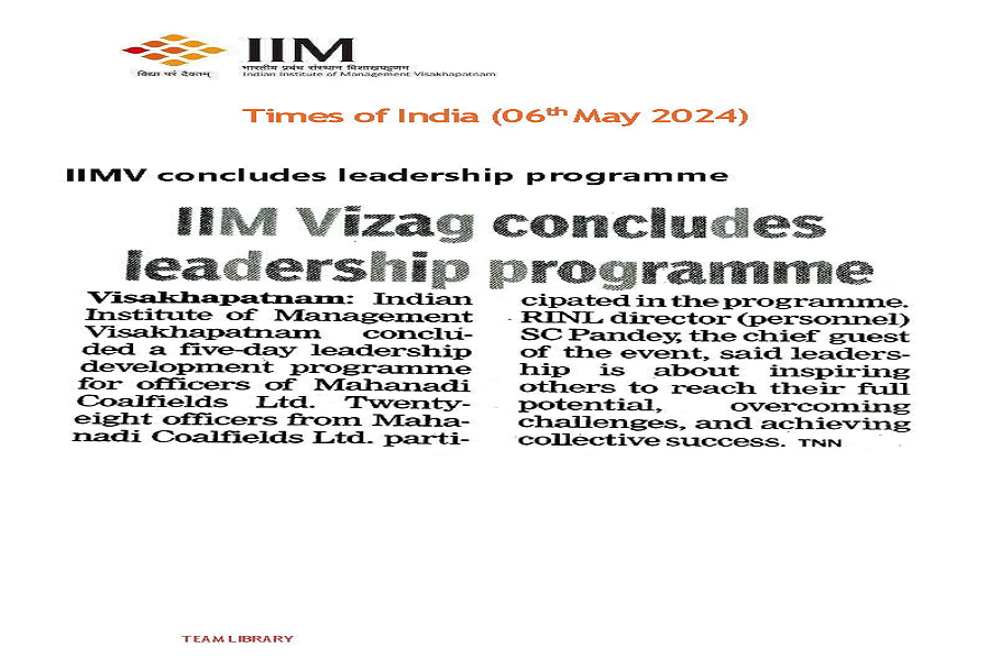 IIMV concludes leadership programme - 06.05.2024