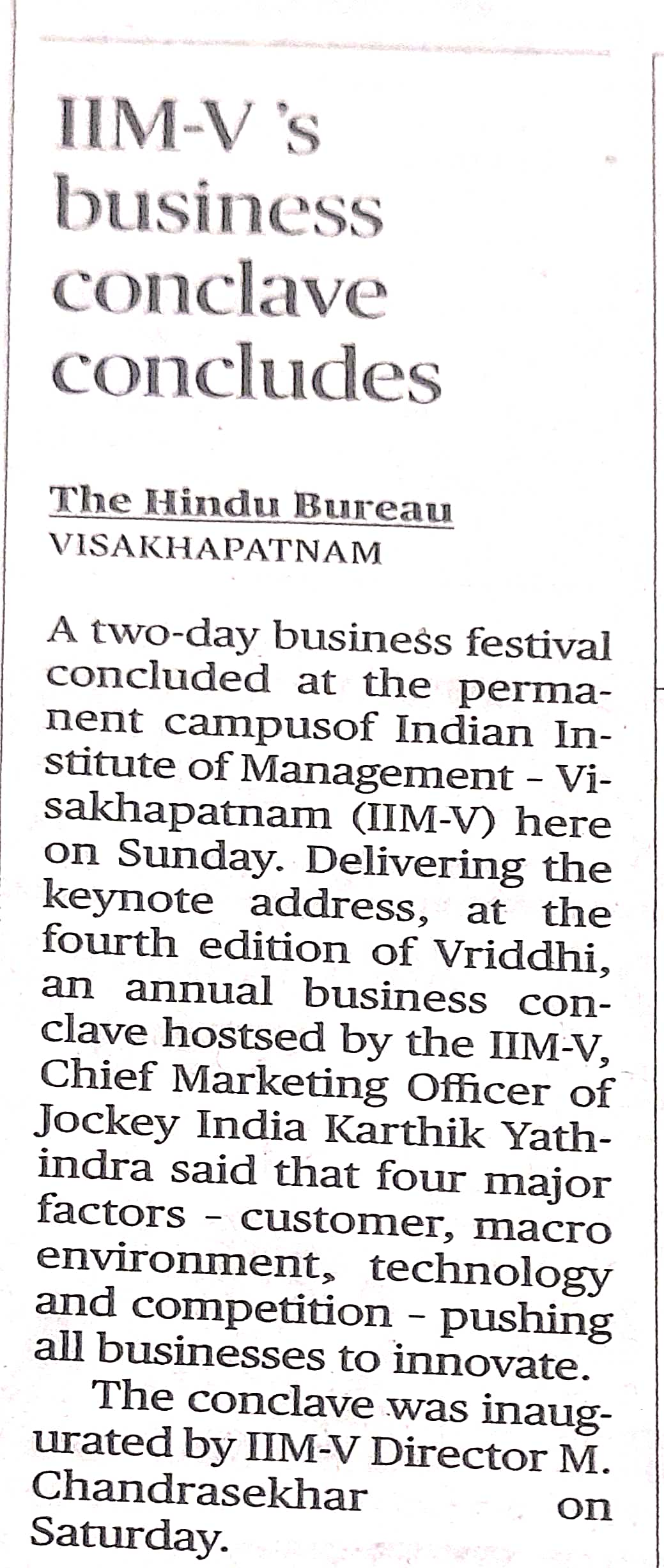 IIMV Business Conclave Concludes - 23.01.2023