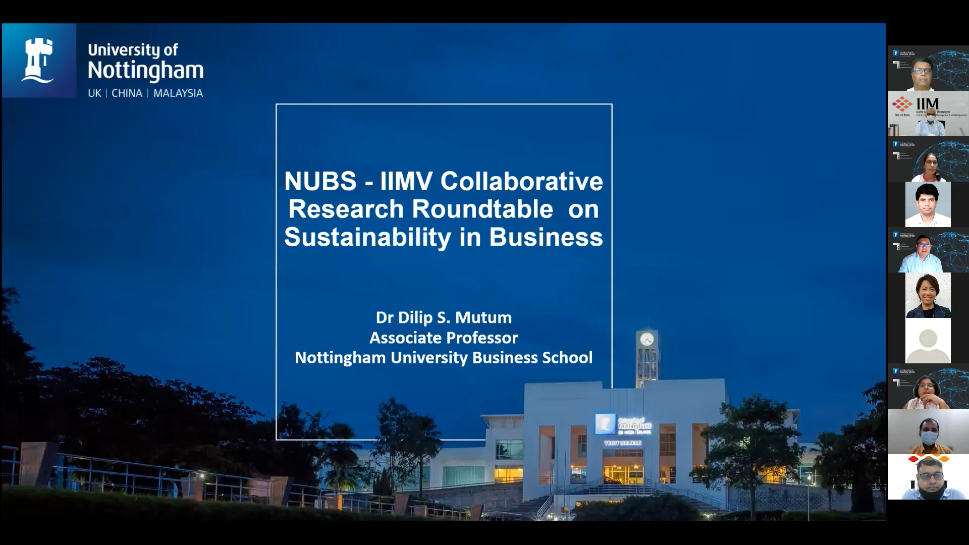 NUBS – IIMV Collaborative Research Roundtable on Sustainability in Business 6