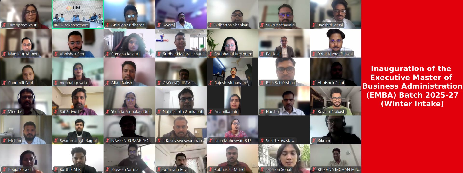 Inauguration of Executive Master of Business Administration (EMBA) Batch 2025-27 (Winter Intake)