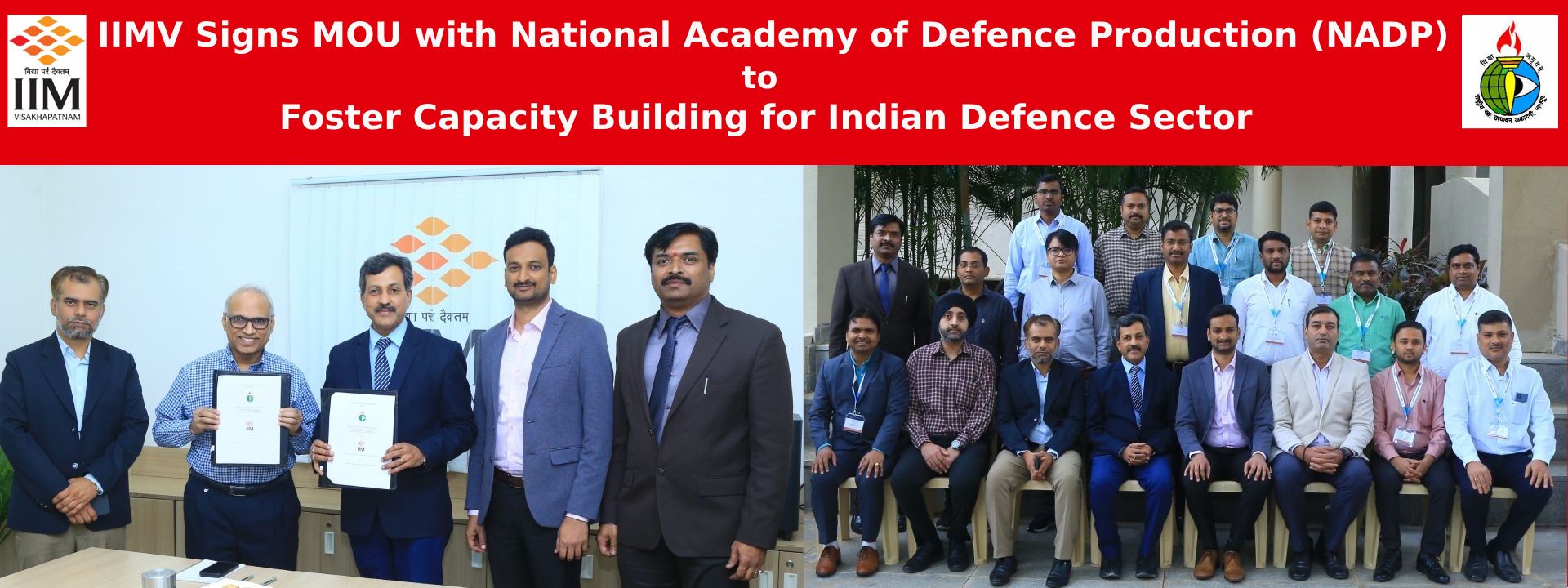 IIMV Signs MOU with National Academy of Defence Production (NADP) to Foster Capacity Building for Indian Defence Sector