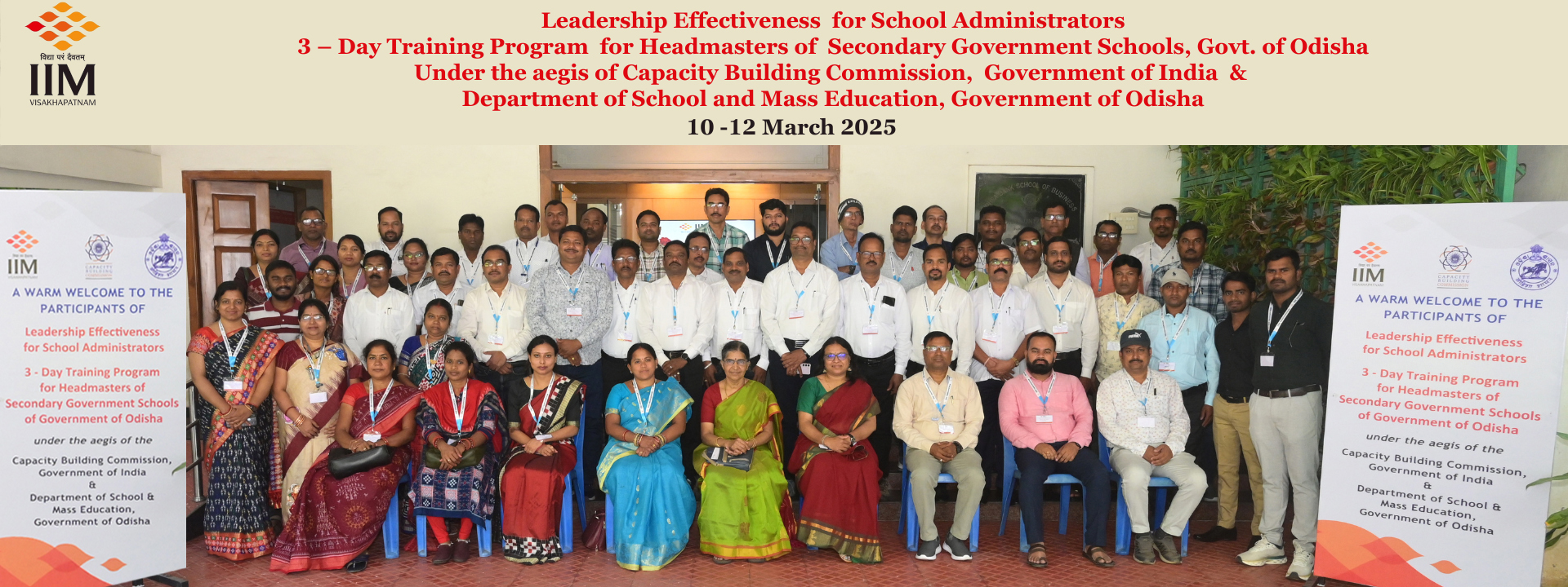 Leadership Effectiveness for School Administrators 3 – Day Training Program  for Headmasters of Secondary Government Schools of Government of Odisha under the aegis of the Capacity Building Commission, Government of India