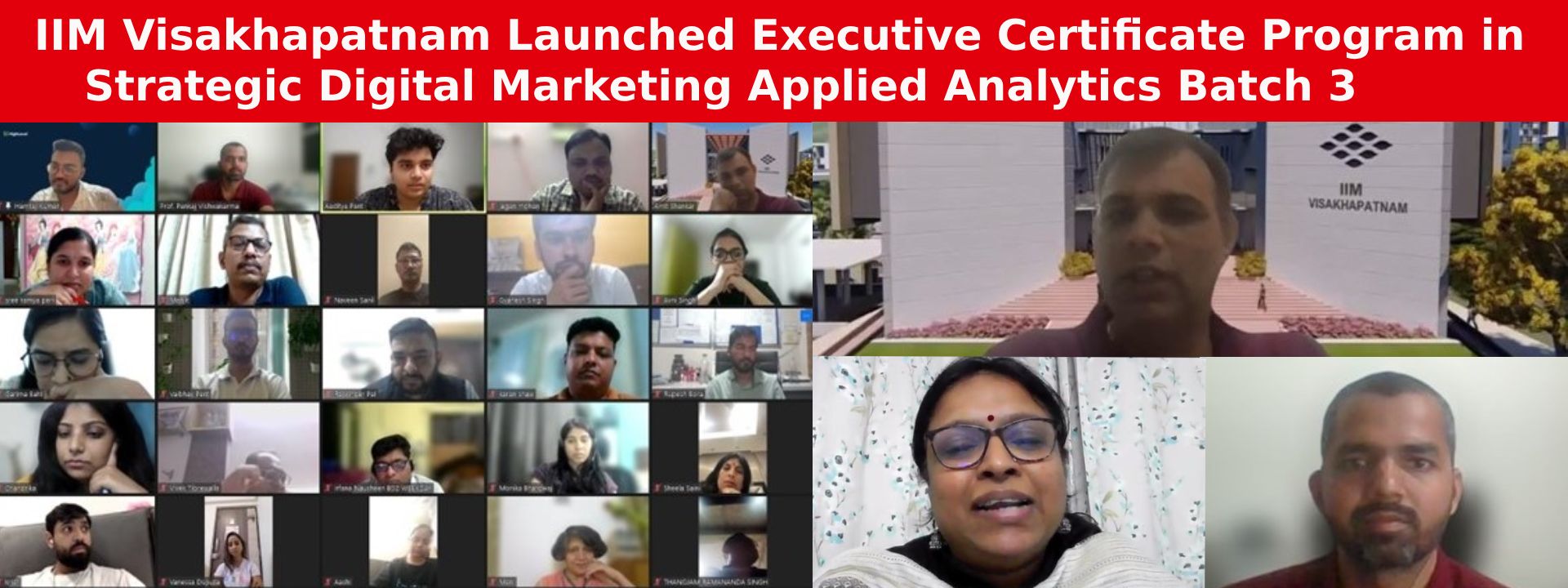 IIM Visakhapatnam Launched Executive Certificate Program in Strategic Digital Marketing Applied Analytics Batch 3