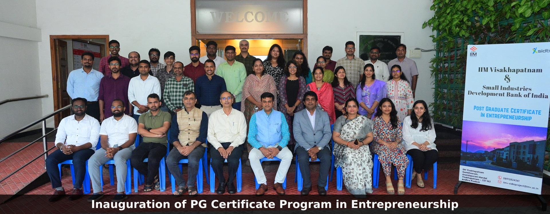 Inauguration of PG Certificate Program in Entrepreneurship