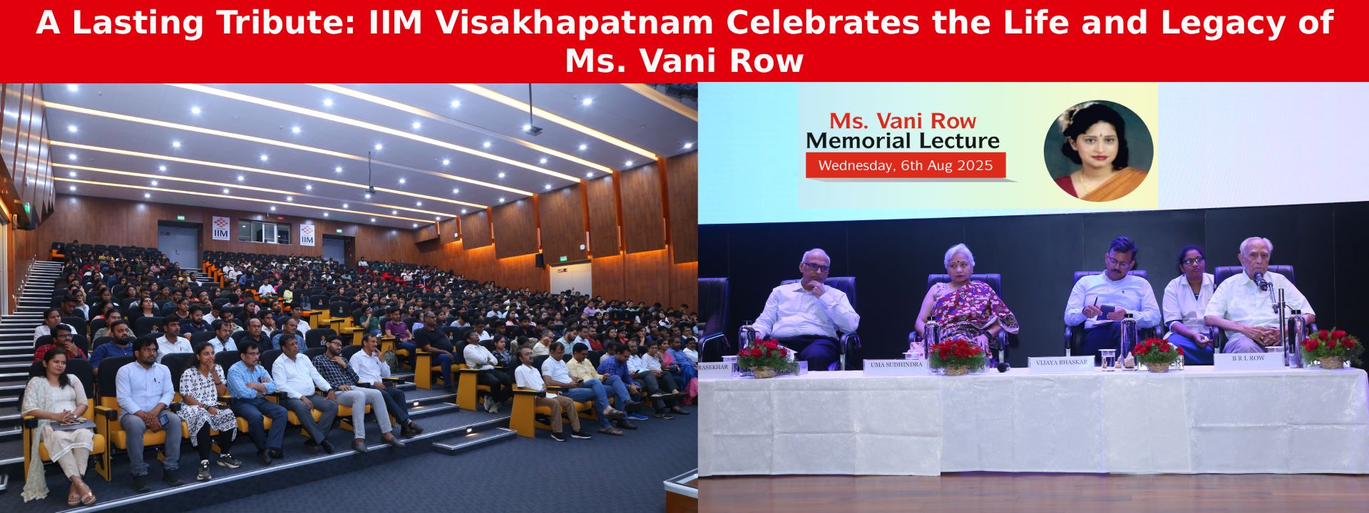 A Lasting Tribute: IIM Visakhapatnam Celebrates the Life and Legacy of Ms. Vani Row